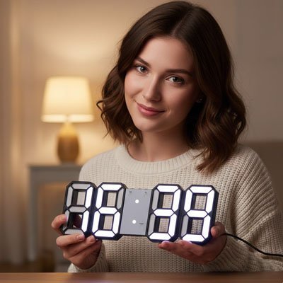 Horloge murale numérique | LED ultra-lisible - Design Rêver